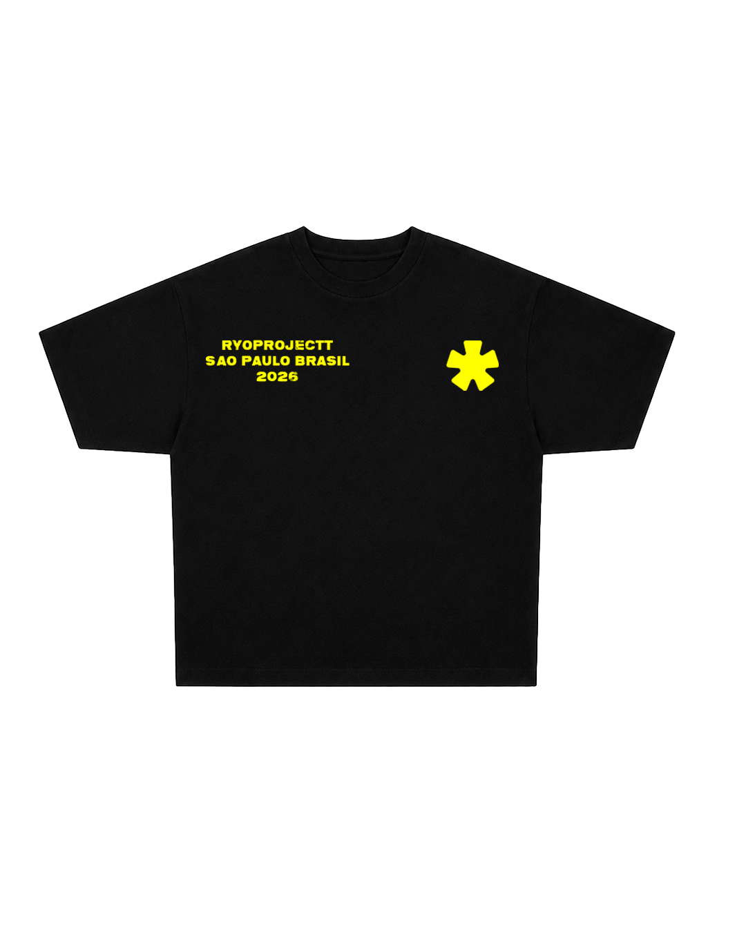 curved tee black and yellow